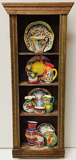 Floor Hutch Italian &ldquo;Pottery&rdquo; or Blue & White &ldquo;China&rdquo; by Ginger Landon-Siegel